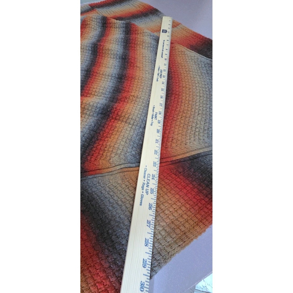 Denocracy L/XL Horizontal Stripe BOHO Poncho (red,Purple,Brown earth tones) - Picture 4 of 7